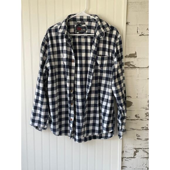Old navy vintage flannel regular fit navy button down size large - Picture 1 of 6